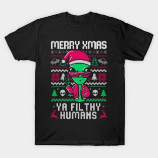 Alien Christmas - Funny Ugly Sweater Xmas Gift T-Shirt